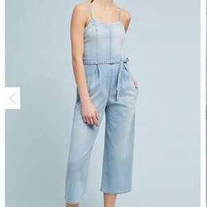 AG Adriano Goldschmied Giselle Denim Spaghetti Strap Jumpsuit Size Small EUC